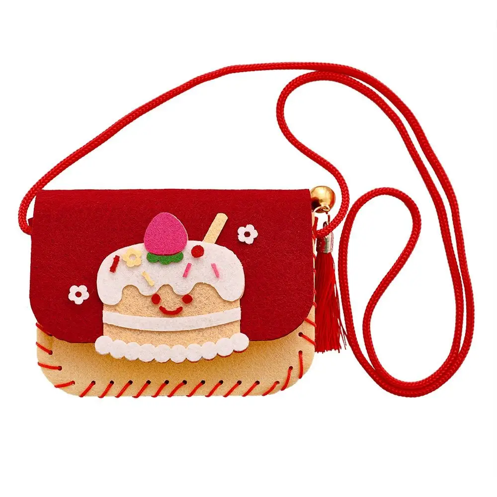 Cute Cartoon Felt Bag Making Kit DIY Crafts Art Handmade Bag Sewing Toy Kindergarten DIY Handbag Crossbody Bag Nice Gift