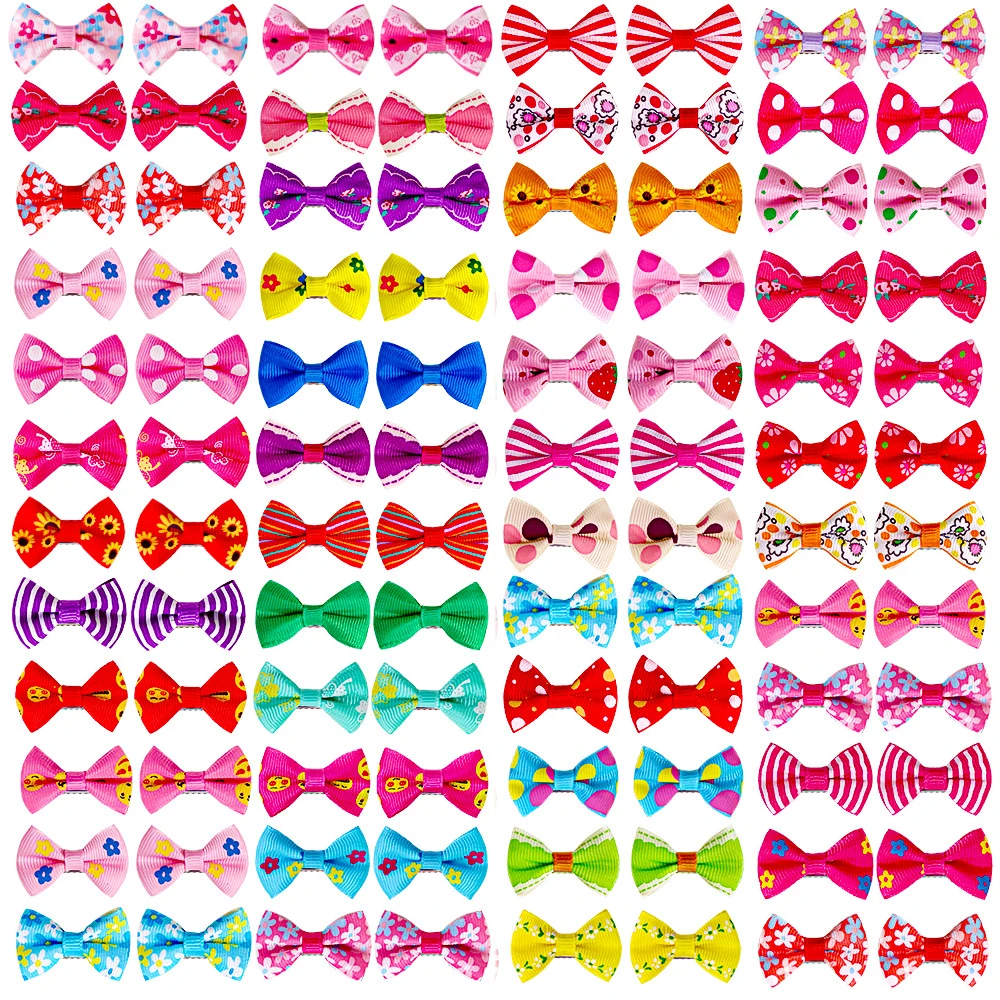 10/20/30Pcs Cute Dog Hair Clips Puppy Hairpin Pet Cat Handmade Hairpin Pet Bow Hair Accessories Multicolor 6