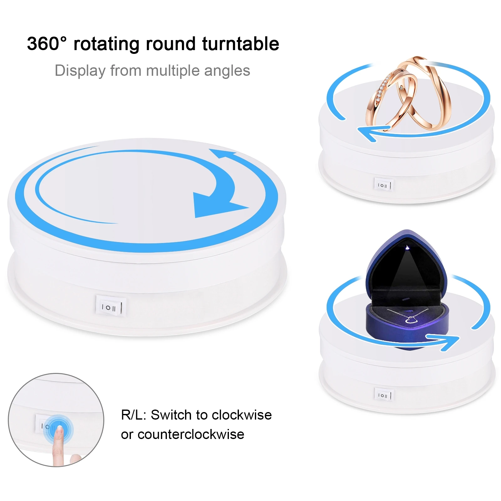PULUZ 15cm Adjusting Speed Rotating Turntable Display Stand USB Electric 360 Degree Remote Control Photography Turntable photography turntable