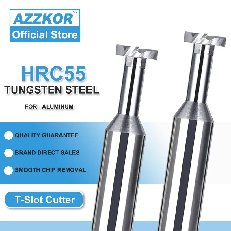 Azzkor Tungsten Steel Alloy Milling Knife T Slot Milling Cutters
