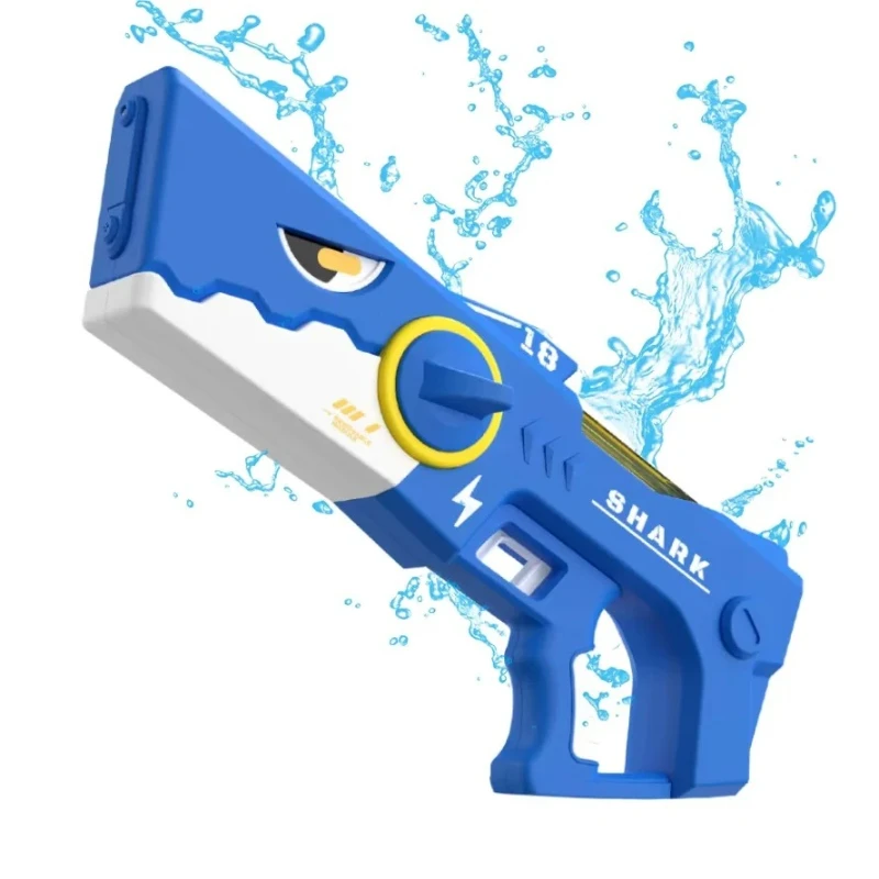 어린이 상어 전기 물총은 자동으로 물을 흡수합니다. 고압 물 스프레이 건 여름 야외 어린이 놀이 물 장난감