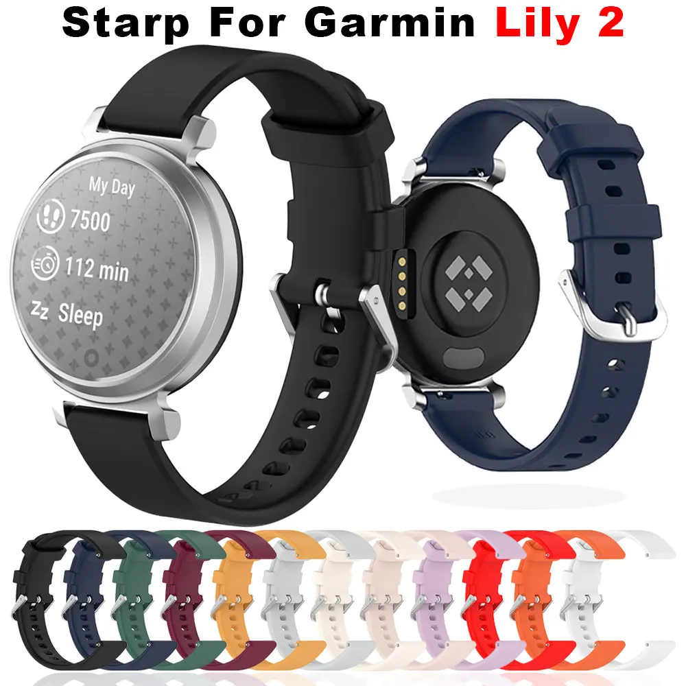 Premium 14mm Silicone Watchband for Garmin Lily 2 – Sport Strap Bracelet in Smart Accessories Collection