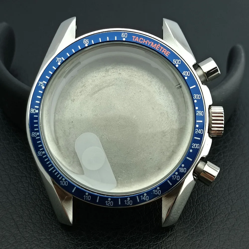 Black/Silver 39.7mm Steel Watch Case with Dial and Hands