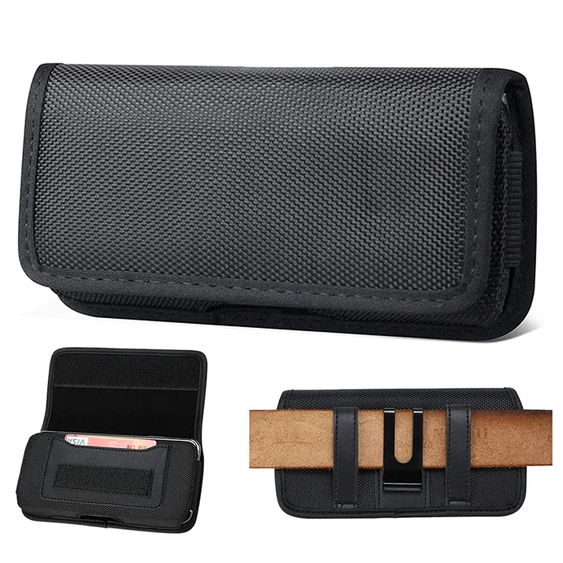 Phone Holster Case Nylon Cell Phone Belt Clip 4.7-6.8inch Pouch Carrying Case