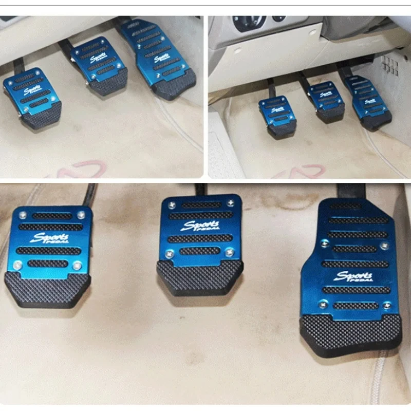Car Pedals Universal Automobile foot pedal non-slip Aluminum Manual/automatic Throttle brake Cover Set