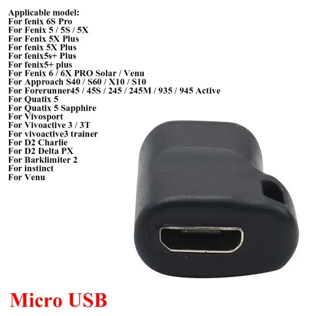 Type C/Micro USB/IOS Female to 4pin Charging Adapter for Garmin Fenix 7/7S/7X/6/6S/6X/5/5S/5X Smart Watch Charger Converter 