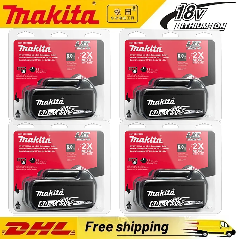 Lithium Battery Makita 18V 6.0Ah Original Rechargeable Battery 18V 6000mAh Replacement BL1860 BL1850 BL1860B