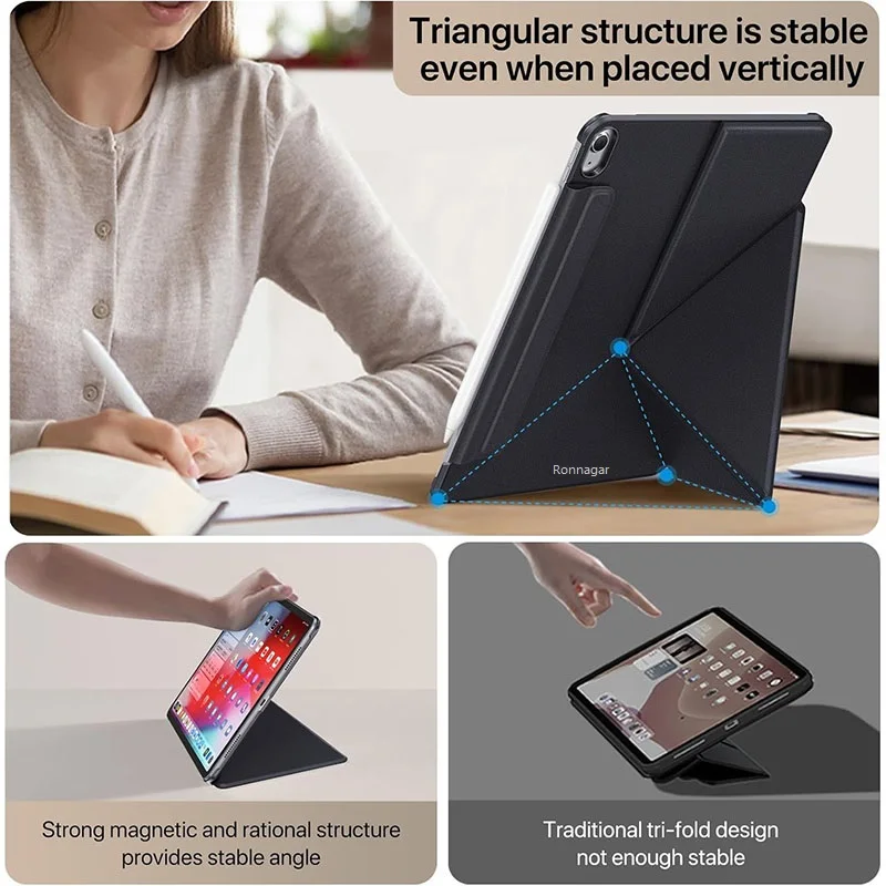 Magnetic Detachable Cover for iPad - 13 Inch, Sleek and Durable Design