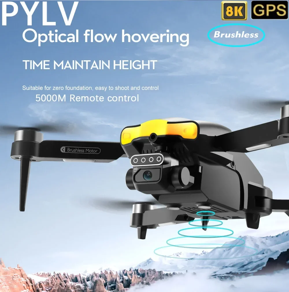 

PYLV XT105 Rc Drone 2.4G WIFI FPV 4K Two Axis Pan HD Camera Flight Time Brushless Foldable Brushless Motor Quadcopter Toy