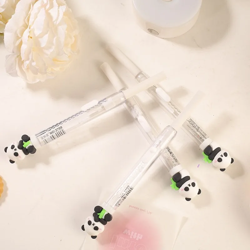 Cute Cartoon Panda Bamboo Eraser Stretchable Lipstick Pencil Eraser Kawaii Fun Girl Stationery Student Back To School Supplies