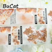 2m/Roll Special Oil Transparent PET Tape Vintage Red Brick Decorative Masking Tape For Card Making Sticker Scrapbooking Journal 2