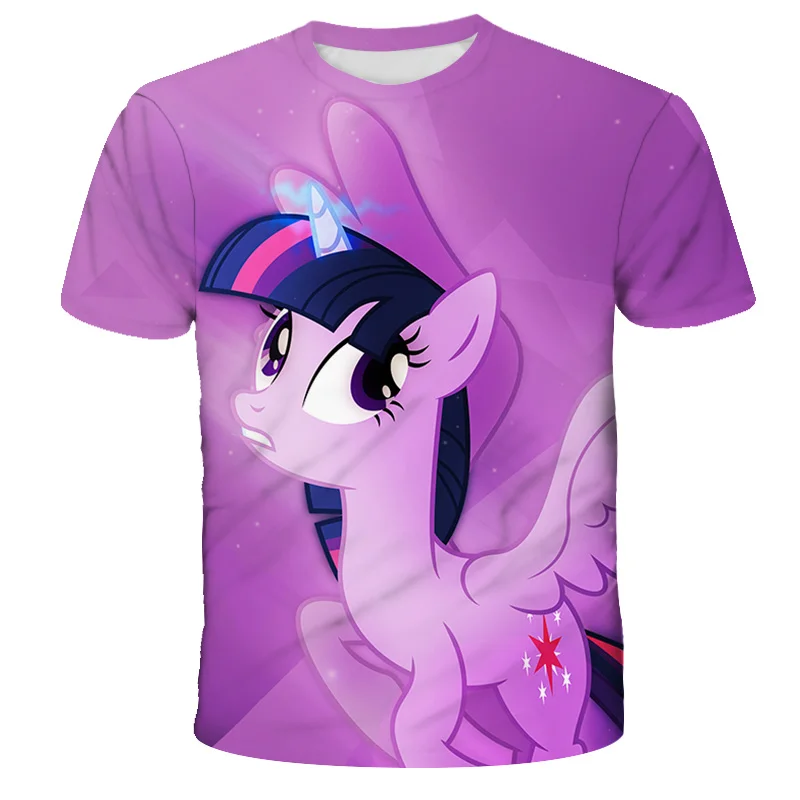 Boys Little Pony Anime Tshirts Kids Clothes Children T-Shirts For Baby Toddlers Cartoon Print T Shirts Short Sleeve Summer Tops t shirt kid