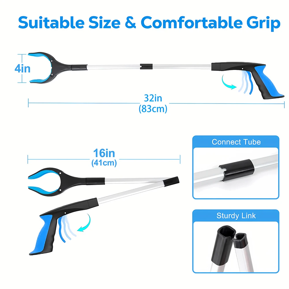 32 Inch Extra Long Foldable Grabber Reacher Pickers Garbage Pick Up Mobility Aid Reaching Assist Hand Tools for Elderly 5