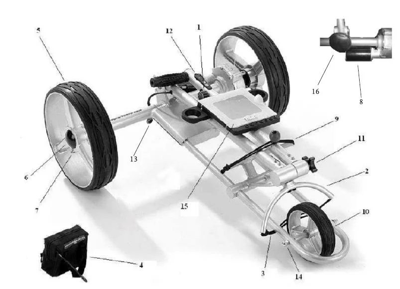 High quality battery electric golf push cart trolley