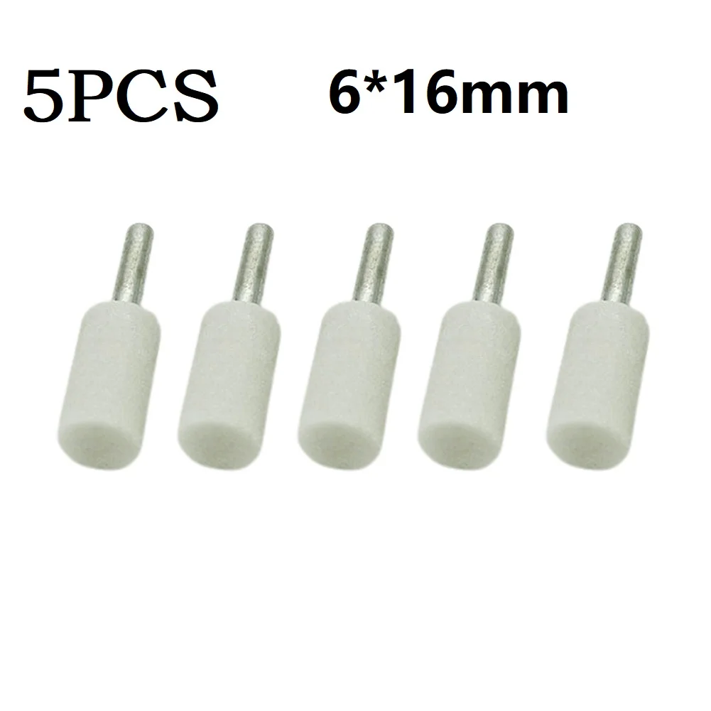 

5pc 6mm Shank Abrasive Mounted Stone Cylindrical/Conical Grind Wheel For Rotary Power Tools Electric Grinding Stone