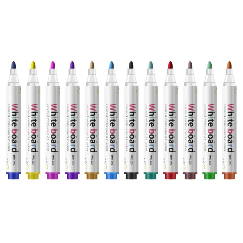 12pcs 색상 지울 수있는 화이트 보드 펜 마커 쓰기 쉽고 닦기 쉬운 교사 사무실 및 학교 용품에 대한 빠른 건조