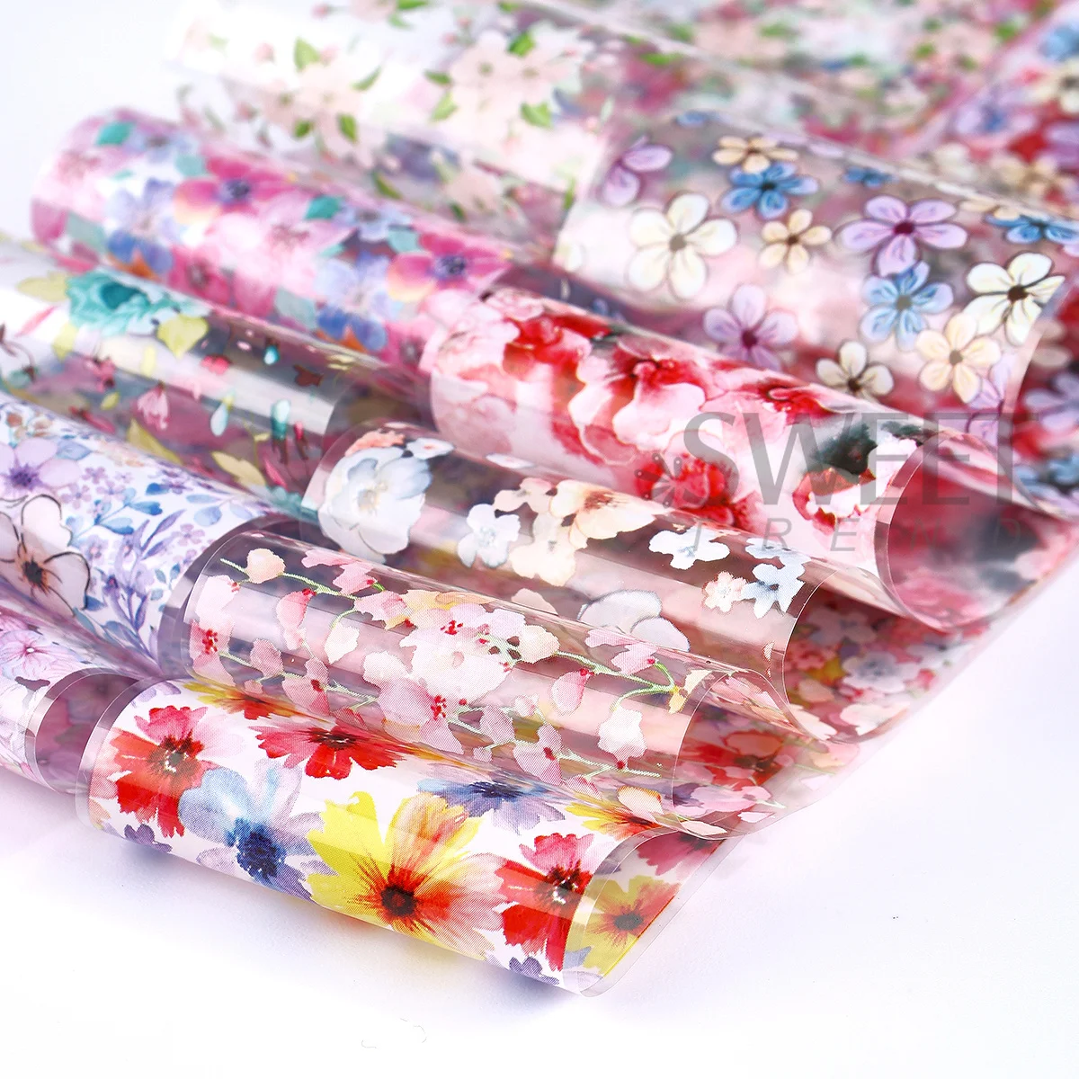 10pcs Clusters of Flowers Nail Foils Transfer Stickers Vintage Floral Design Romantic Starry Sky Paper Elegant Manicure Sliders