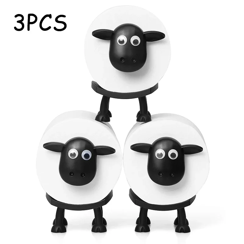 Toilet paper rack toilet paper holder toilet roll holder 1/3PCS sheep toilet roll holder funny toilet paper holder free standing bathroom set black sheep roll rack cute bathroom decor