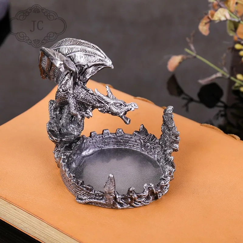 

European Style Metal Handicraft Antique Dragon Spirit Pendulum Storage Box Home Accessories Mini Decorative Ornaments Gift for B