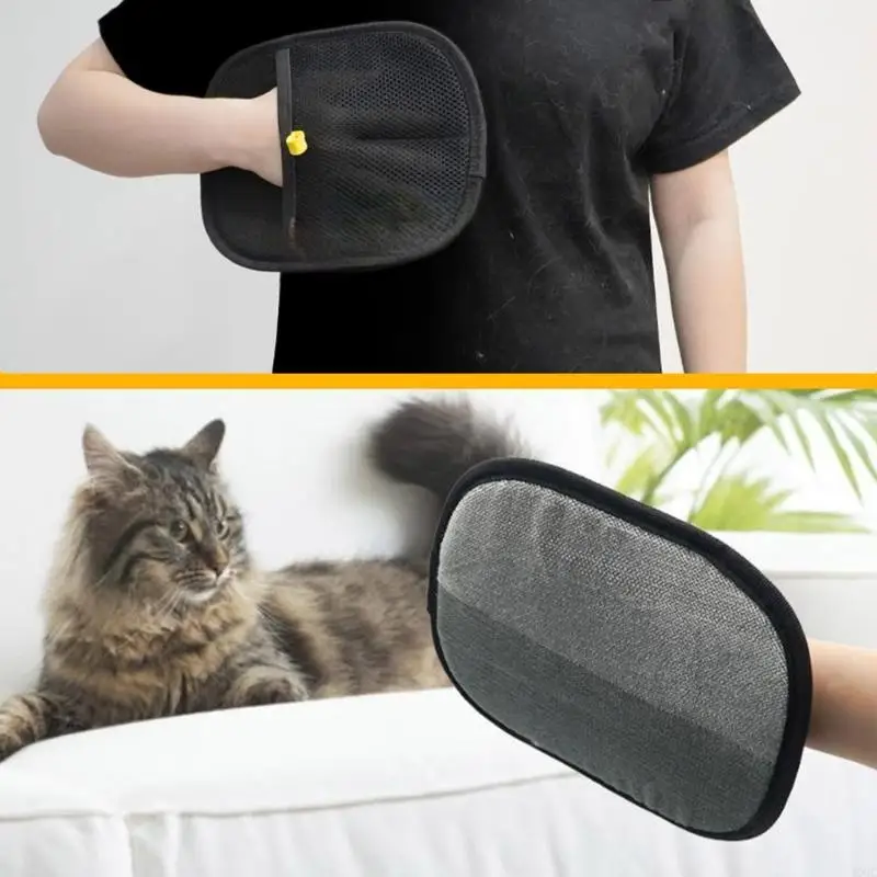 Effective Pet Hair Removal Gloves with Double Side Designs for Hair Lint Grooming Easy to Use for Home Couch and Carpet