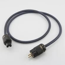 

High Quality OFC Copper Soft Schuko Mains Power Cord Cable HIFI EU Plug AC Extension Cable Audiophile For CD Tube Amplifier