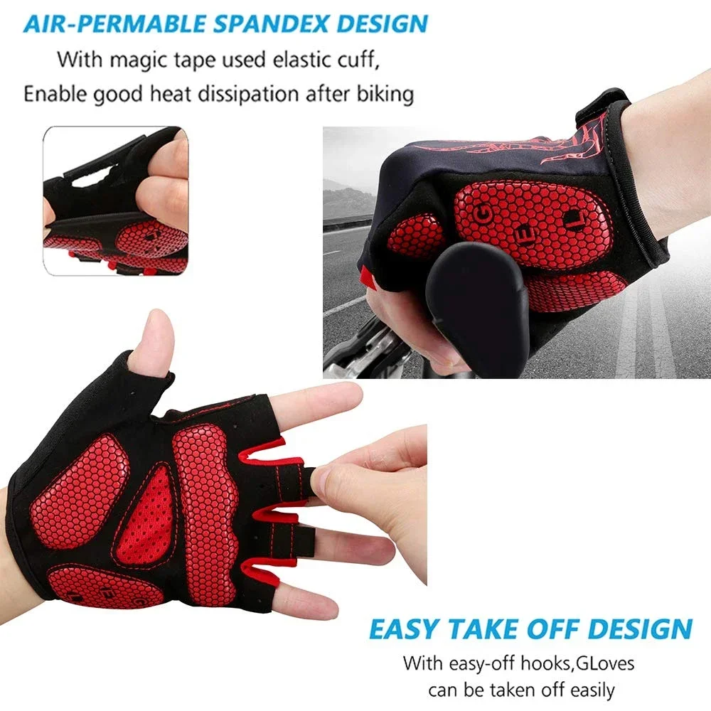 XQQMXX 1Pair Bike Gloves Cycling Gloves Biking for Men Women with Anti-Slip Shock-Absorbing Pad, Light Weight, Nice Fit
