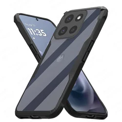 Acrylic Transparent Armor Shockproof Cover - Enhanced Protection Case for Motorola Moto G56 (Black)