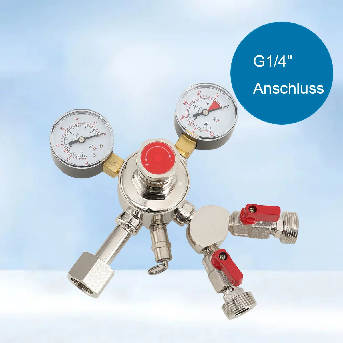 Kohlendioxid Gas Meter Primäre Druckminderventil Manometer Doppel Ventil Zylinder Manometer – Detail 9