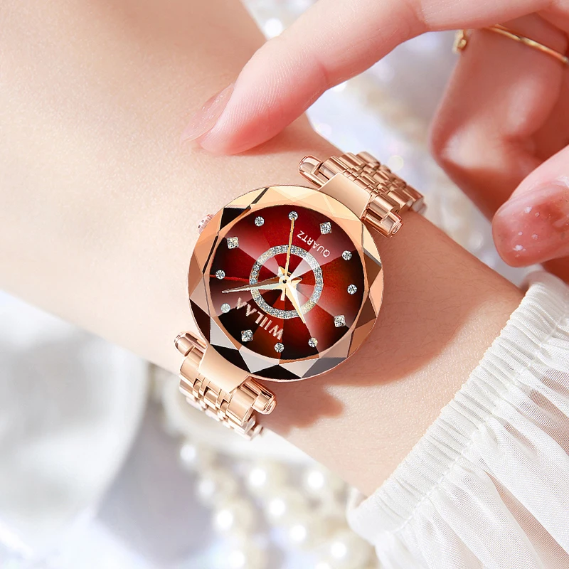 Stainless Steel Elegant Diamond Dial Ladies Wrist Watch Crystal Exquisite Women Watch For Relogio Feminino Women Wrist Watch 4