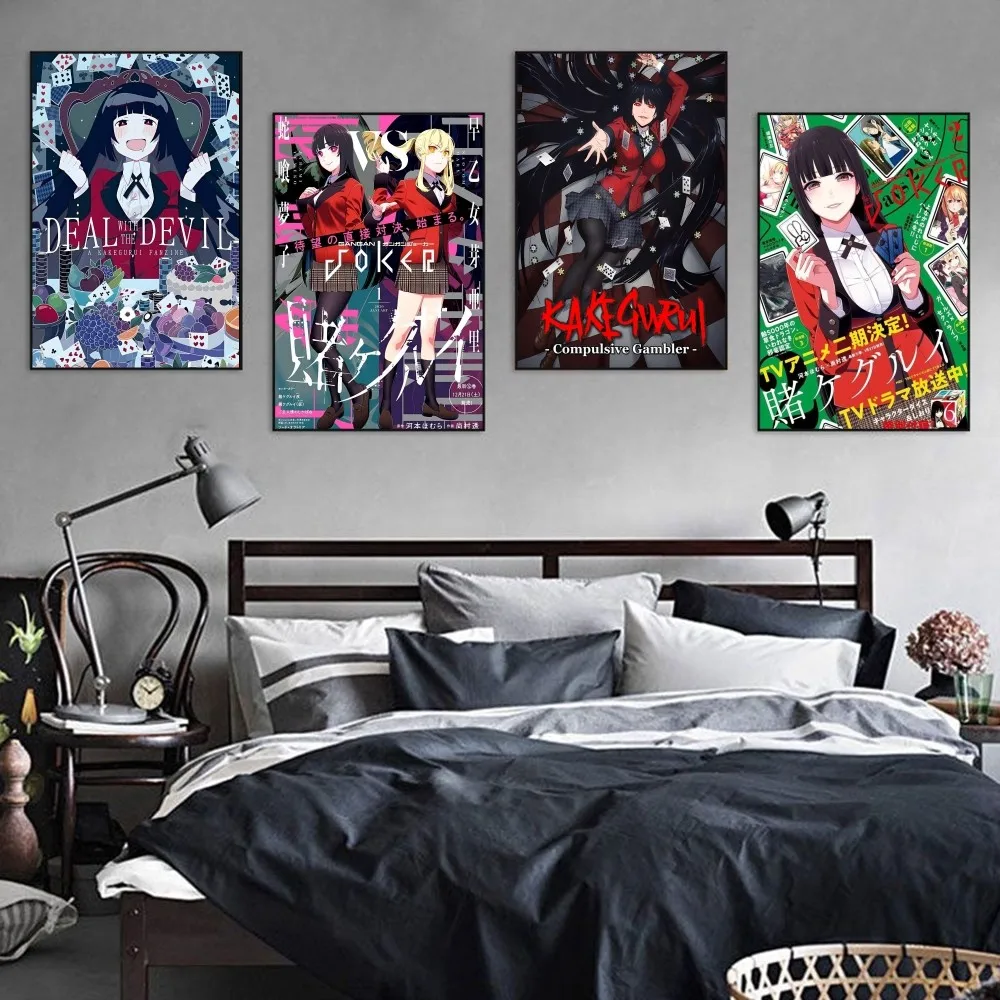 

Kakegurui Anime Poster Self-adhesive Art Poster Retro Kraft Paper Sticker DIY Room Bar Cafe Vintage Decorative Painting