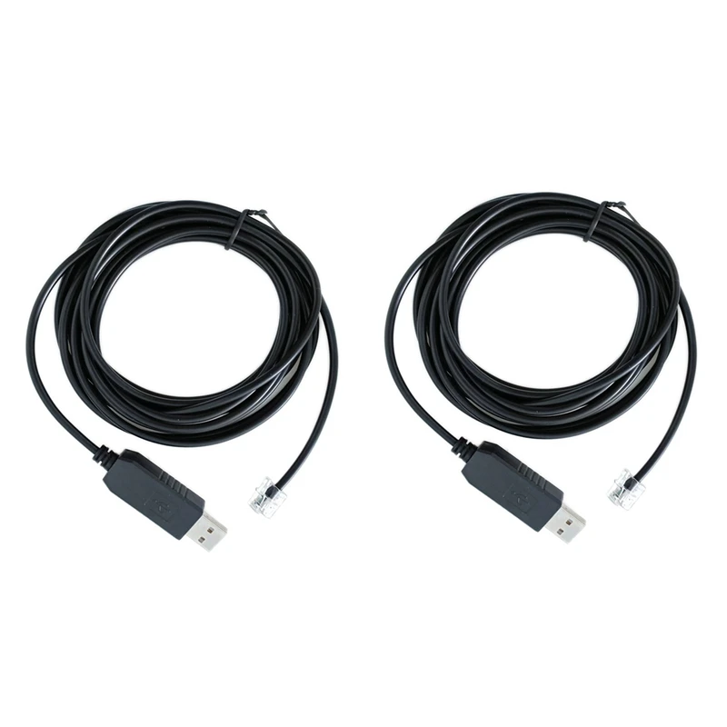 2X USB к Rj11 Rj12 6P4C адаптер последовательный кабель управления EQMOD для Az-Gti Mount Pc Connect для кабеля ручного управления, 1,8 м