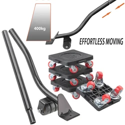6Pcs Professional Furniture Mover Tool Set Heavy Stuffs Transport Lifter Wheeled Mover Roller with Wheel Bar Moving