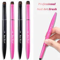 1/4pcs Brosse à ongles française 3-en-1 avec embouts multifonctionnels - Brosse fine pour nail art pour ongles en gel et acrylique, nettoyage précis 1