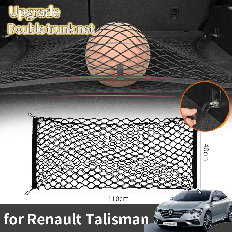 

For Renault Talisman Samsung SM6 Korea Motors 2015~2023 2022 Accessorie Boot Trunk Net Elastic Upgraded Double Storage Organizer