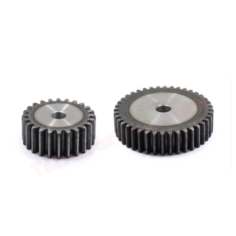 1pc 2M 10T-25T Spur Gear 2 Mod Cylindrical Flat Gear 10 11 12 13 14 15 16 17 18 19 20 21 22 23 24 25 Teeth 45# Steel Hardening