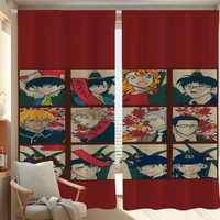 Window Kitchen Curtains for Living Room 2 Pieces Blackout Curtains Door Curtain D-detective C-conan Bedroom Decoration Partition 1