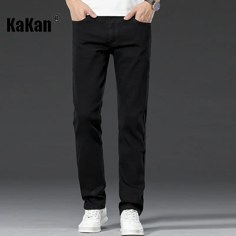 Kakan - Korean Version of New Youth Thin Denim Men's Clothing, Trendy Slim Fit Elastic Straight Tube Casual Long Denim K42-601