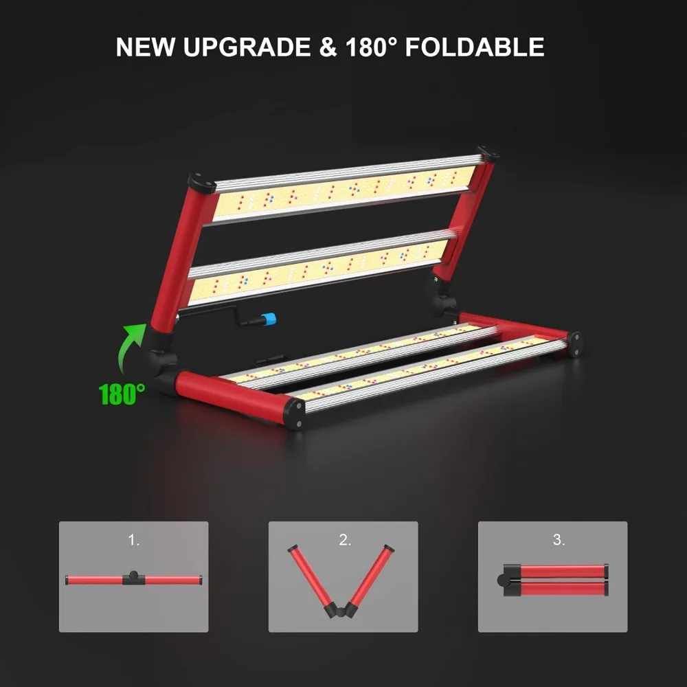 240W LED Grow Lights UV IR Grow Lights for Indoor Plants with 780PCS Diodes Daisy Chain Foldable 3