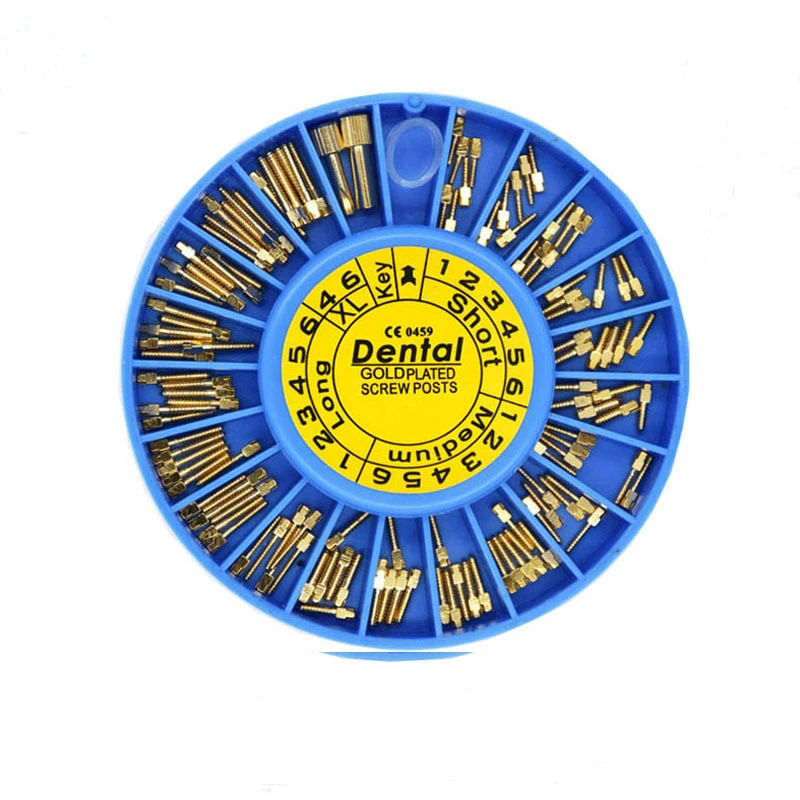 

Wholesale Implant Material Dental Plated Golden Screw Post 120Pcs Per Box