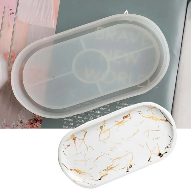 Ashtray Coaster Flexible Silicone Tray Mould Epoxy ResinCraft Storage Dish Clay Resin Molds Plaster Mold