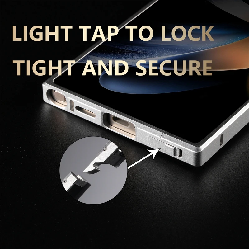 Aviation Aluminum Metal Frame Bumper Phone Case with Alloy Lens Protective Film and Shockproof Cover