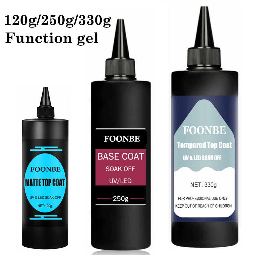 Gel Nail Art Set Gel Nail Polish FOONBE 120g/250g/330g Base Gel Super Top Coat Matte Top Coat Gel Polish Soak Off UV LED Varnish Functional Nail Salon
