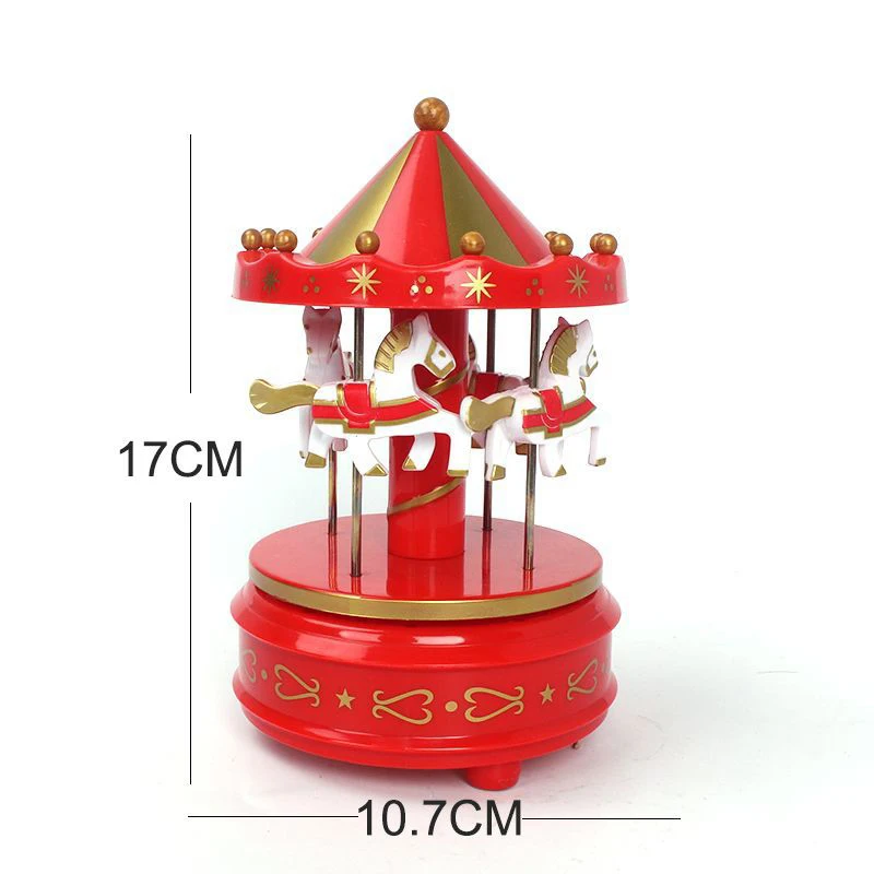 1Pc Carousel Music Box-Classic Wind-Up Mechanism With Enchanting Melodies, Perfect For Collectors And Gift-Giving