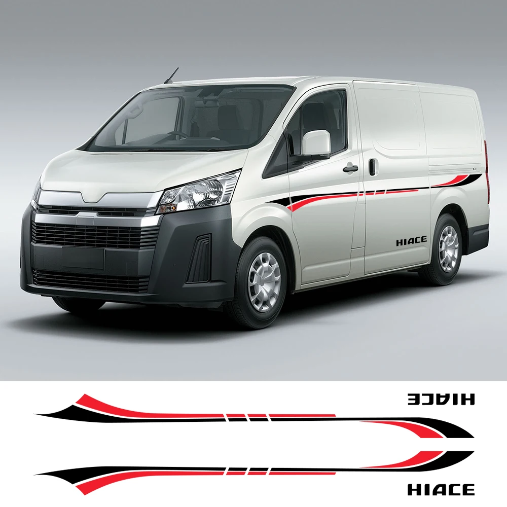 2pcs Car Sport Stripes Stickers For Toyota Hiace 200 300 Van Diy