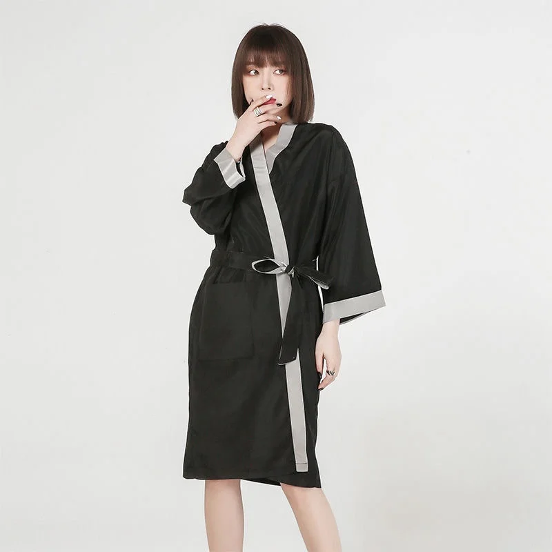 Beauty Salon Barbershop Customer Service Wai Cloth Haircut Long Robe Hair Dye Apron Oil Resistant Professional Accessories Tools