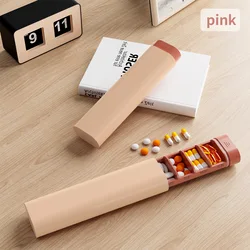 Portable Weekly Medicine Organizer with Sub - Compartments (PINK)
