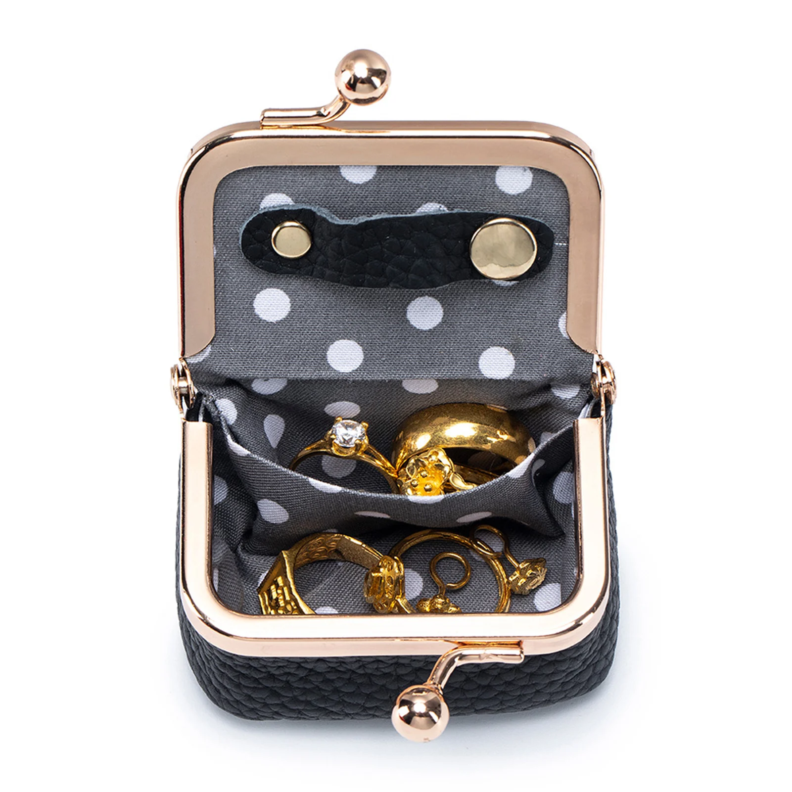 Luxurious Leather Miniature Jewelry and Coin Organizer - Compact Trinket Storage Wallet