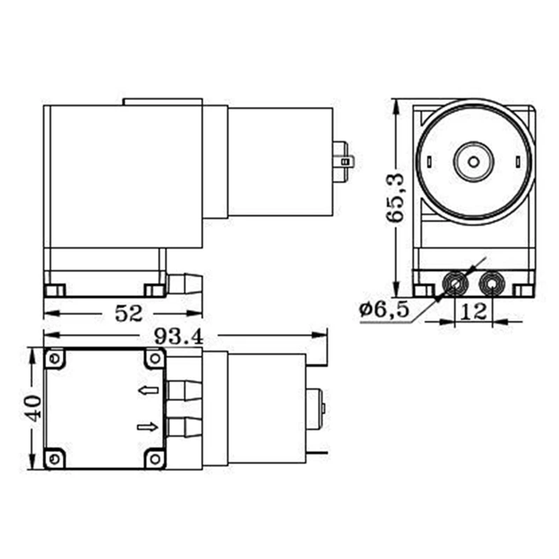 

5X 80Kpa Mini Vacuum Pump DC 12V Small Vacuum Suction Pump Diaphragm Pump Micro-Vacuum Pump 12L / Min