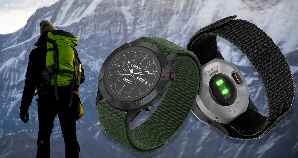 Bandletic Bracelet De Montre Compatible Avec Garmin Fenix 6 Pro/Garmin Instinct 2, Bracelet Tactique En Nylon à Ajustement Rapide De 22 Mm Pour Garmin Fenix 7/6/5/5 Plus Forerunner