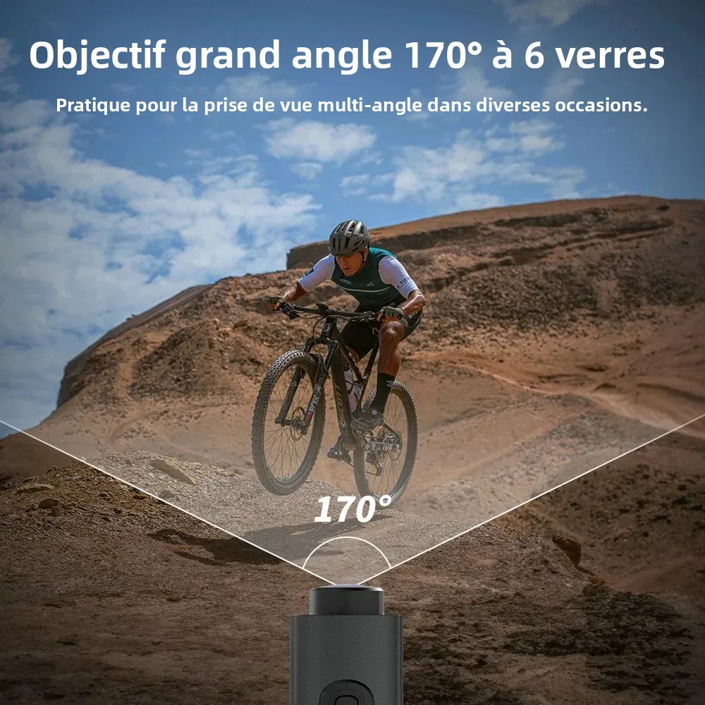 Caméra Action 4K avec 128GB TF Card - Blanc/Noir